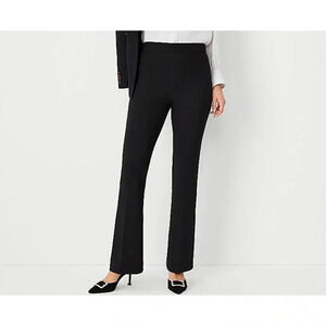 Les Copains Black Wool Blend Side Zip Straight Leg Pleated Trouser Pants Size 44